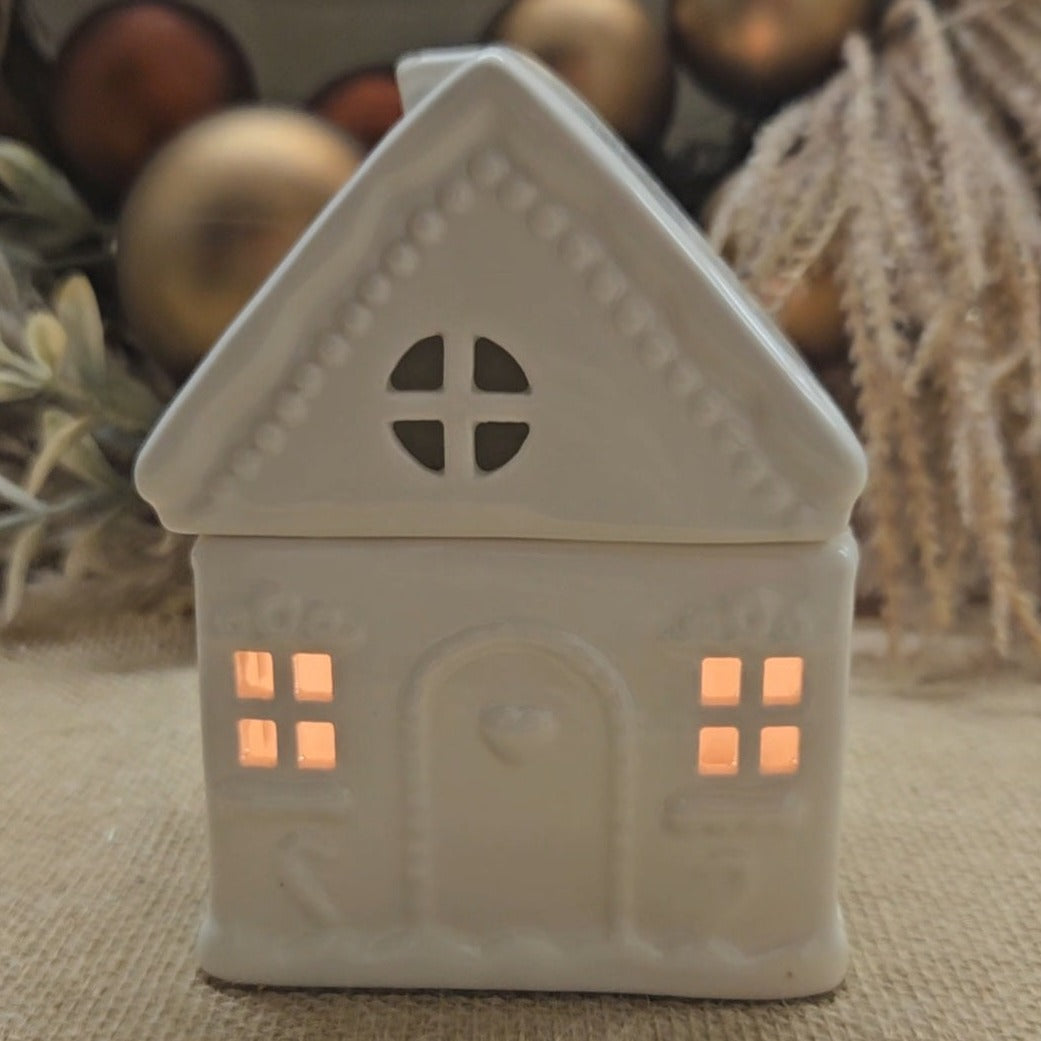 White Gingerbread House Burner